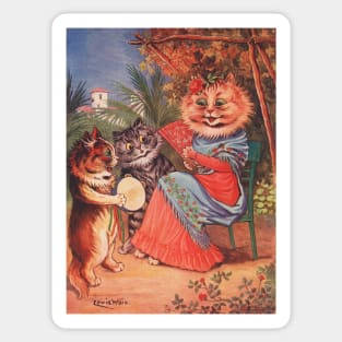 Kitty Cats in Concert by Louis Wain Sticker